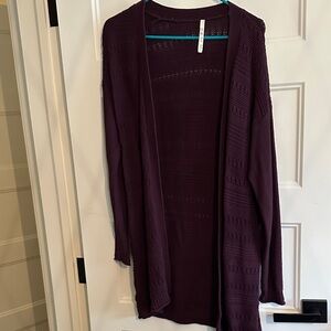 Women's Purple Open-Front Sweater